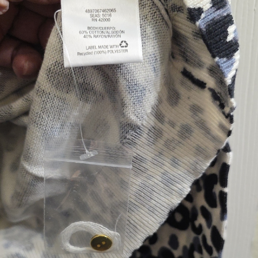 NEW Basic Editions Black and White Leopard Print … - image 8